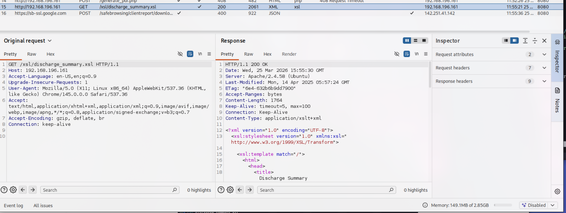 getting discharge_summary.xsl